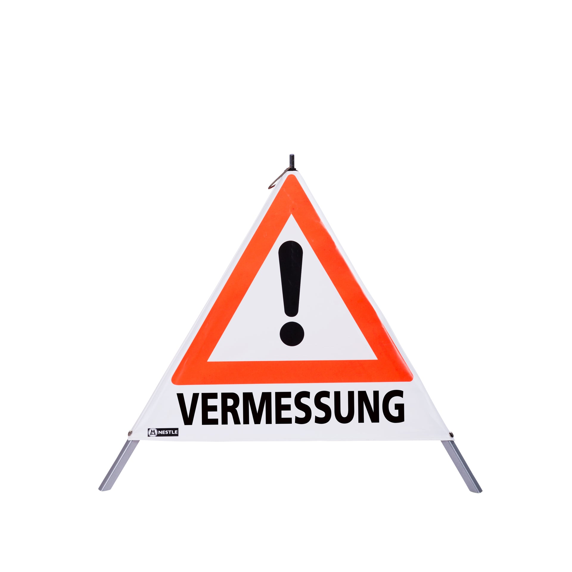 NESTLE Warnpyramide 70 cm, Achtung (VZ101), weiß, mit Feder NESTLE Warnpyramide 70 cm, Achtung (VZ101), weiß, mit Feder